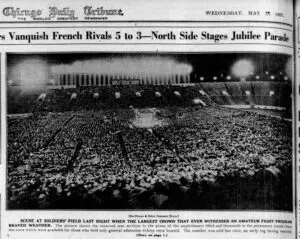 May 1931- 40,000 fill Soldier Field for Chicago GG vs France GG.